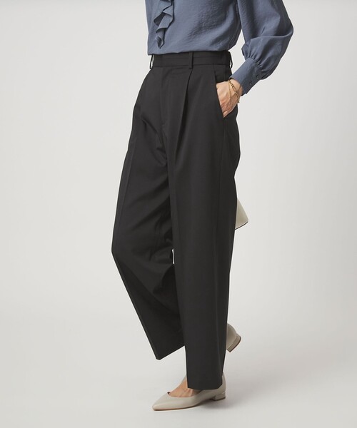 green label relaxing（グリーンレーベルリラクシング）の「［size SHORT/TALLあり］Daily Chic カバー ワイド パンツ（スラックス・レディース・オフホワイト/ブラック/ライム・38/36/SHORT/40/TALL）」の10枚目の写真