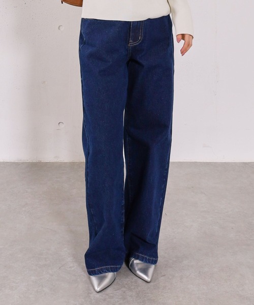 archives（アルシーヴ）の「カラーストレートデニム（デニムパンツ・レディース・ピンク/ネイビー/ブルー・SMALL/MEDIUM）」の2枚目の写真