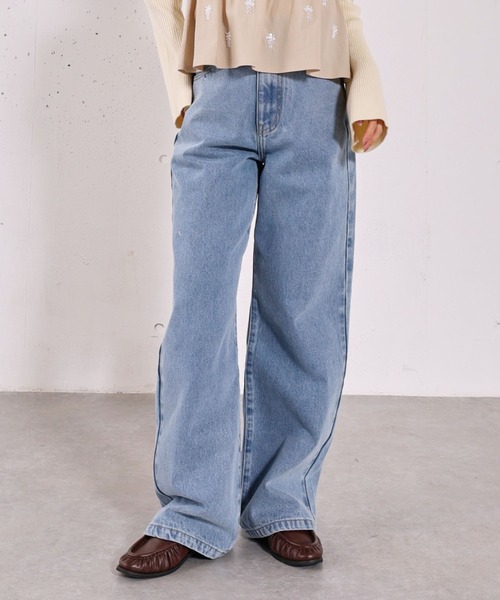 archives（アルシーヴ）の「カラーストレートデニム（デニムパンツ・レディース・ピンク/ネイビー/ブルー・SMALL/MEDIUM）」の3枚目の写真