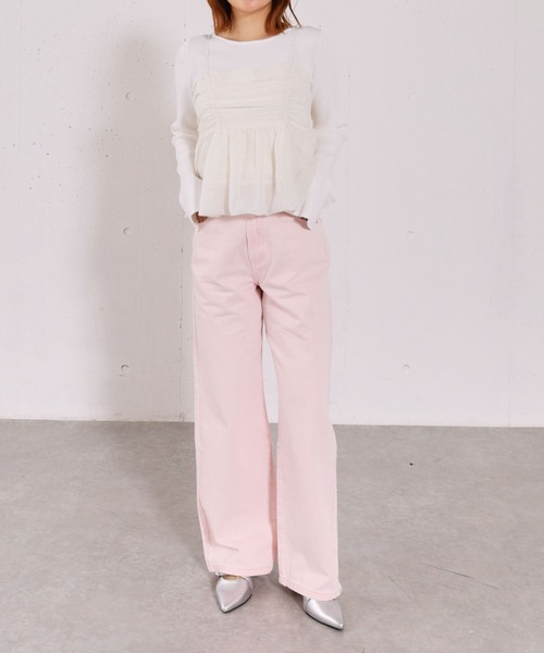 archives（アルシーヴ）の「カラーストレートデニム（デニムパンツ・レディース・ピンク/ネイビー/ブルー・SMALL/MEDIUM）」の9枚目の写真