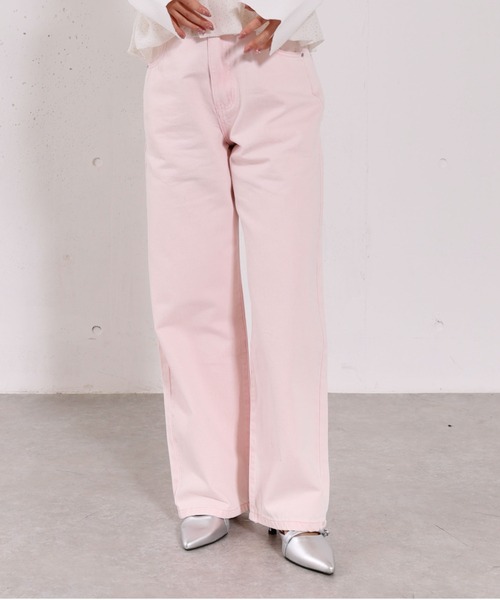 archives（アルシーヴ）の「カラーストレートデニム（デニムパンツ・レディース・ピンク/ネイビー/ブルー・SMALL/MEDIUM）」の6枚目の写真