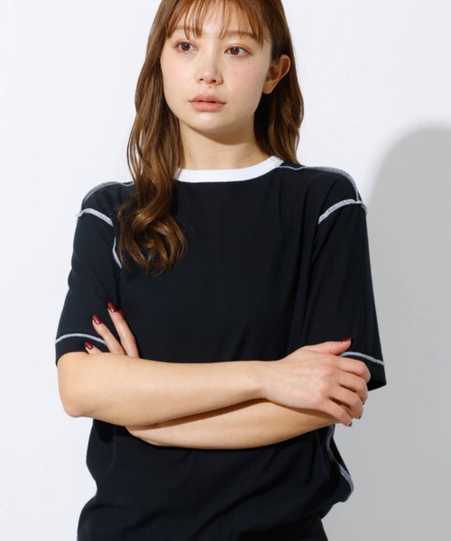 HANES（ヘインズ）の「【HANES/ヘインズ】リバーシブルTシャツ by THE DODO JEAN / HW1-D702（Tシャツ/カットソー・レディース・レッド/ホワイト/ブラック・フリー）」の2枚目の写真