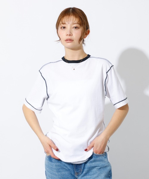 HANES（ヘインズ）の「【HANES/ヘインズ】リバーシブルTシャツ by THE DODO JEAN / HW1-D702（Tシャツ/カットソー・レディース・レッド/ホワイト/ブラック・フリー）」の9枚目の写真