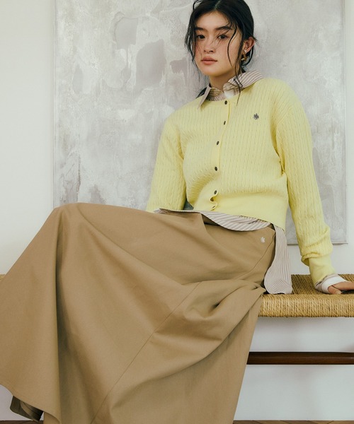 POLO BCS(ポロ ビーシーエス)の「【POLO BCS】タックフレアスカート(スカート・レディース・ベージュ/ネイビー・M/S)」の2枚目の写真