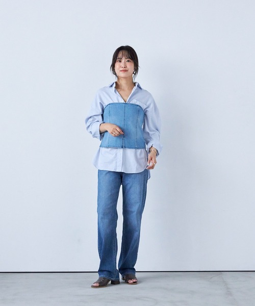 YANUK(ヤヌーク)の「Really Light ボーイズストレート"LEA"(デニムパンツ・レディース・ブルー・22inch/23inch/24inch/25inch/26inch)」の1枚目の写真