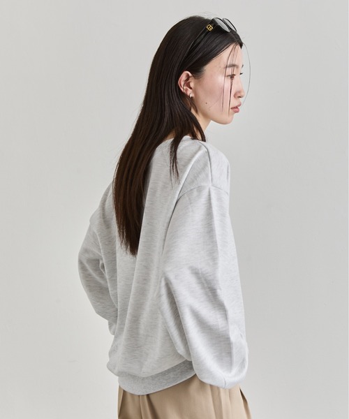 NUJOH（ヌゾ）の「One Shoulder Sweat Top / ワンショルダーウェットトップ（Tシャツ/カットソー・レディース・ブラック/ネイビー/ライトグレー/チャコールグレー・FREE）」の9枚目の写真