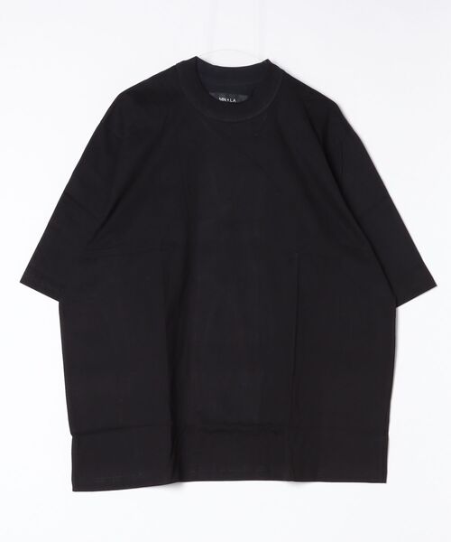 MN+LA(エムエヌエルエー)の「MN+LA MOCK NECK TEE モックネック半袖Tシャツ(Tシャツ/カットソー・メンズ・ブラック/ホワイト・M/XL/L/2XL)」の1枚目の写真