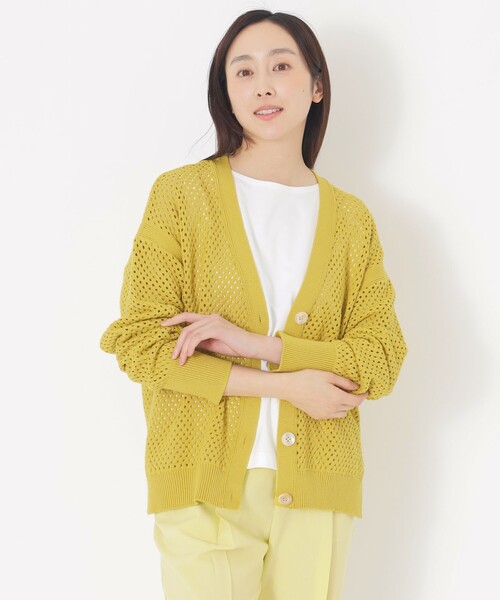 S.ESSENTIALS(エスエッセンシャルズ)の「メッシュニット(カーディガン/ボレロ・レディース・ダークネイビー/イエロー/ベージュ・38)」の3枚目の写真