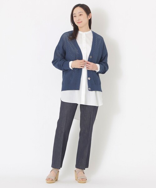 S.ESSENTIALS(エスエッセンシャルズ)の「メッシュニット(カーディガン/ボレロ・レディース・ダークネイビー/イエロー/ベージュ・38)」の14枚目の写真