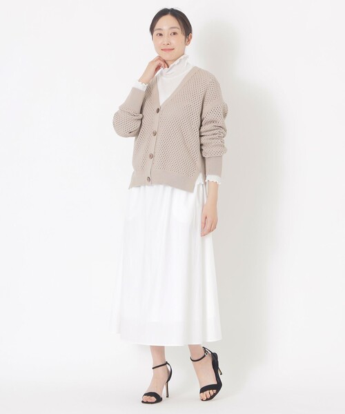S.ESSENTIALS(エスエッセンシャルズ)の「メッシュニット(カーディガン/ボレロ・レディース・ダークネイビー/イエロー/ベージュ・38)」の13枚目の写真