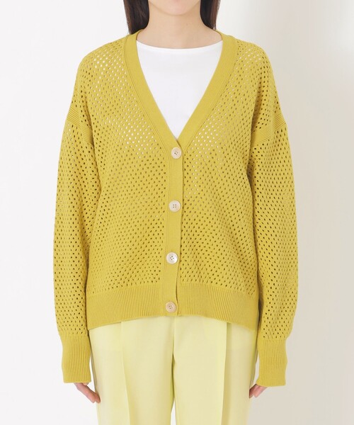 S.ESSENTIALS(エスエッセンシャルズ)の「メッシュニット(カーディガン/ボレロ・レディース・ダークネイビー/イエロー/ベージュ・38)」の10枚目の写真
