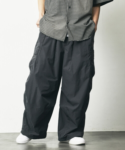 限定展開 Quick Dry Fabric ワイドシルエット ポリリップクロス カーゴ