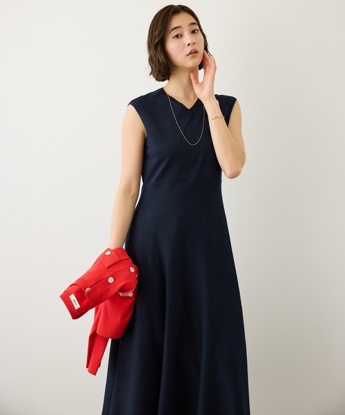 ROPE'（ロペ）の「LEVITA ニットワンピース/接触冷感・イージーケア（ワンピース・レディース・ネイビー/ベージュ・FREE）」の19枚目の写真