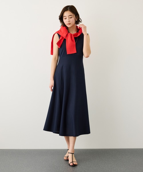 ROPE'（ロペ）の「LEVITA ニットワンピース/接触冷感・イージーケア（ワンピース・レディース・ネイビー/ベージュ・FREE）」の8枚目の写真