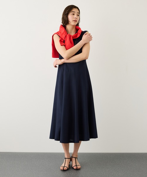 ROPE'（ロペ）の「LEVITA ニットワンピース/接触冷感・イージーケア（ワンピース・レディース・ネイビー/ベージュ・FREE）」の9枚目の写真