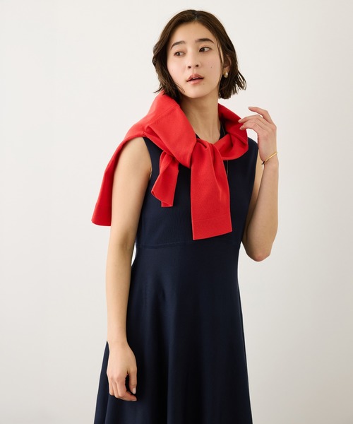 ROPE'（ロペ）の「LEVITA ニットワンピース/接触冷感・イージーケア（ワンピース・レディース・ネイビー/ベージュ・FREE）」の10枚目の写真