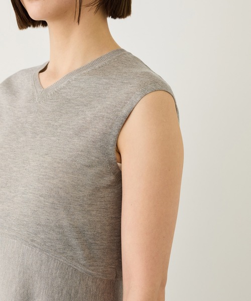 ROPE'（ロペ）の「LEVITA ニットワンピース/接触冷感・イージーケア（ワンピース・レディース・ネイビー/ベージュ・FREE）」の15枚目の写真