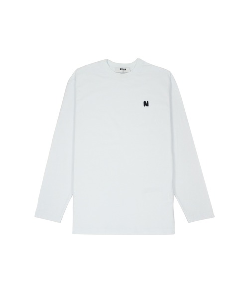 MSGM(エムエスジーエム)の「TheMwave エンブロイダリー ロングスリーブTシャツ(Tシャツ/カットソー・メンズ・ホワイト/ブラック・S/XL/L/M)」の1枚目の写真