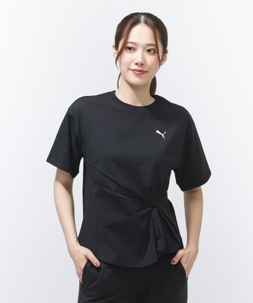 PUMA(プーマ)の「プーマ PUMA ESS ELEVATED クール フロント ノット Tシャツ(Tシャツ/カットソー・レディース・ホワイト/ブラック・L/M)」の2枚目の写真