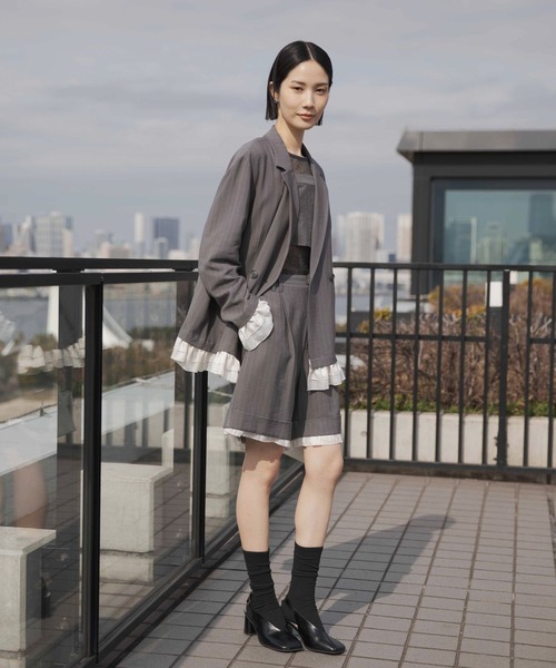 LEPSIM（レプシィム）の「《オフィスライン》Wテーラーオーバージャケット　637918（テーラードジャケット・レディース・ベージュ/グレー/チャコールグレー・FREE）」の9枚目の写真