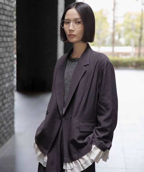 LEPSIM（レプシィム）の「《オフィスライン》Wテーラーオーバージャケット　637918（テーラードジャケット・レディース・ベージュ/グレー/チャコールグレー・FREE）」の11枚目の写真