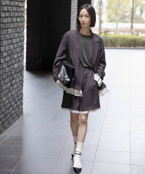 LEPSIM（レプシィム）の「《オフィスライン》Wテーラーオーバージャケット　637918（テーラードジャケット・レディース・ベージュ/グレー/チャコールグレー・FREE）」の12枚目の写真