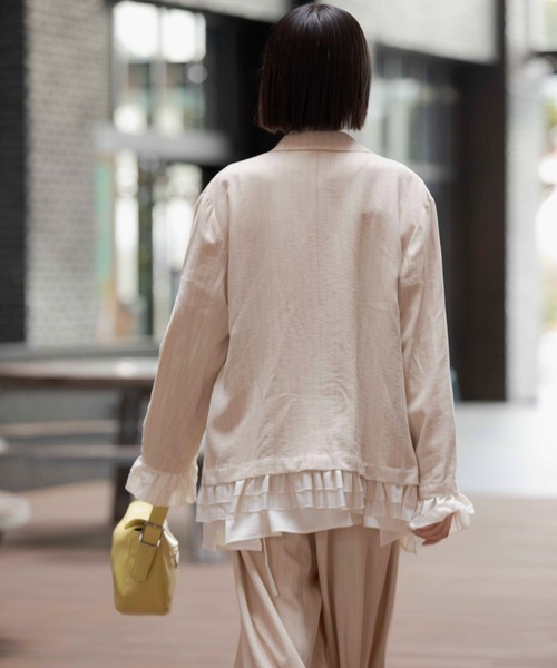 LEPSIM（レプシィム）の「《オフィスライン》Wテーラーオーバージャケット　637918（テーラードジャケット・レディース・ベージュ/グレー/チャコールグレー・FREE）」の16枚目の写真