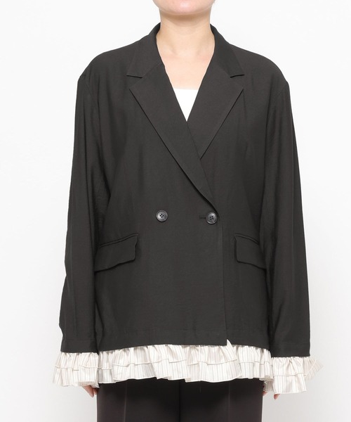 LEPSIM（レプシィム）の「《オフィスライン》Wテーラーオーバージャケット　637918（テーラードジャケット・レディース・ベージュ/グレー/チャコールグレー・FREE）」の19枚目の写真