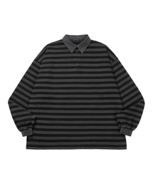 MASAT（マサット）の「P. Vintage Stripe Rugby Shirt _ Dark Gray（ポロシャツ）」