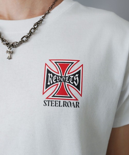 SPINNS（スピンズ）の「短丈クロスバックプリント半袖Tシャツ/ワンポイント（Tシャツ/カットソー・メンズ・ホワイト/ブラック/ブラック系その他/ウッドランド・ONESIZE）」の13枚目の写真