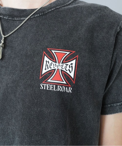 SPINNS（スピンズ）の「短丈クロスバックプリント半袖Tシャツ/ワンポイント（Tシャツ/カットソー・メンズ・ホワイト/ブラック/ブラック系その他/ウッドランド・ONESIZE）」の22枚目の写真
