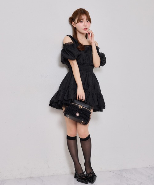 one after another NICE CLAUP(ワンアフターアナザーナイスクラップ)の「ティアードミニチュニック/半袖バージョン(ワンピース・レディース・ピンク/ブラック系その他/オフホワイト/ミント・FREE)」の20枚目の写真