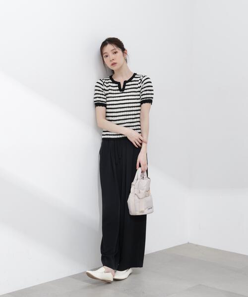 PROPORTION BODY DRESSING(プロポーションボディドレッシング)の「ヘンリーネック透かし編みニット / 1216170409(ニット/セーター・レディース・オレンジ/パープル/ブラック系その他・MEDIUM/SMALL)」の7枚目の写真