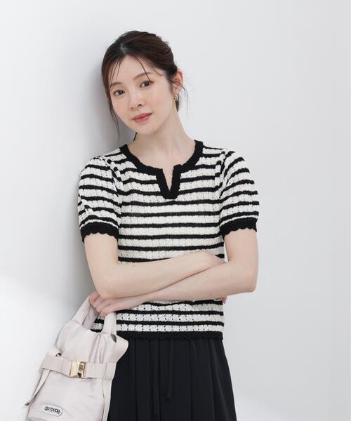 PROPORTION BODY DRESSING(プロポーションボディドレッシング)の「ヘンリーネック透かし編みニット / 1216170409(ニット/セーター・レディース・オレンジ/パープル/ブラック系その他・MEDIUM/SMALL)」の8枚目の写真