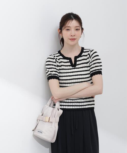 PROPORTION BODY DRESSING(プロポーションボディドレッシング)の「ヘンリーネック透かし編みニット / 1216170409(ニット/セーター・レディース・オレンジ/パープル/ブラック系その他・MEDIUM/SMALL)」の9枚目の写真