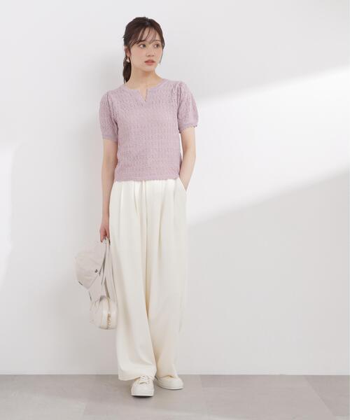 PROPORTION BODY DRESSING(プロポーションボディドレッシング)の「ヘンリーネック透かし編みニット / 1216170409(ニット/セーター・レディース・オレンジ/パープル/ブラック系その他・MEDIUM/SMALL)」の21枚目の写真