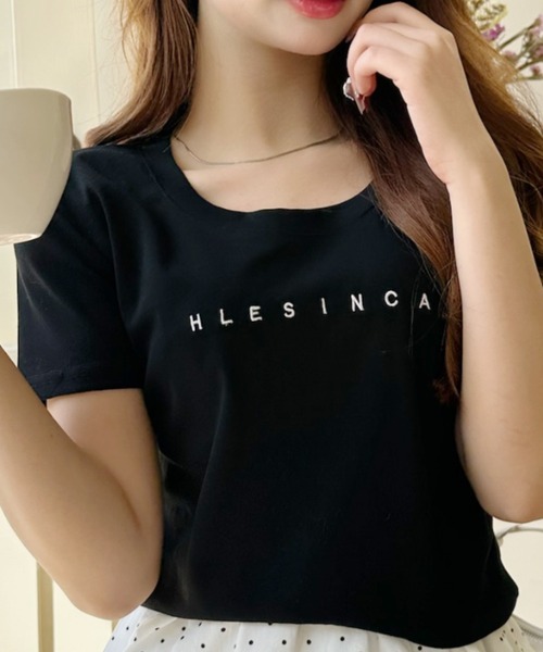 Ada.（エイダ）の「フロントミニ刺繍ロゴ サイドギャザーコンパクトＴシャツ（Tシャツ/カットソー・レディース・ホワイト/グレー/ブラック・FREE）」の19枚目の写真