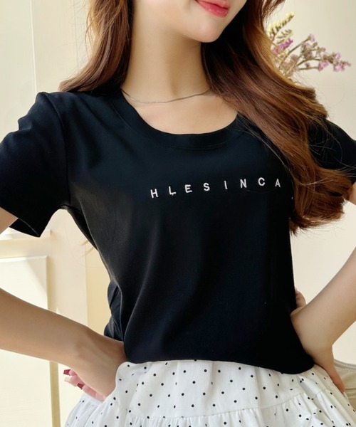 Ada.（エイダ）の「フロントミニ刺繍ロゴ サイドギャザーコンパクトＴシャツ（Tシャツ/カットソー・レディース・ホワイト/グレー/ブラック・FREE）」の20枚目の写真