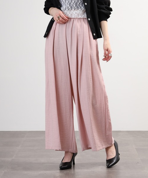 EGLANTINE（エグランティーヌ）の「EGLANTINE リラックスワイドイージーパンツ（その他パンツ・レディース・ブラック/ライトベージュ/キナリ/サーモンピンク・40）」の4枚目の写真