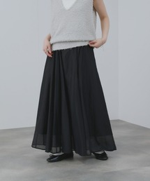 NAVY（ネイビー）の「NAVY 微光沢シアー タック フレアスカート（スカート）」