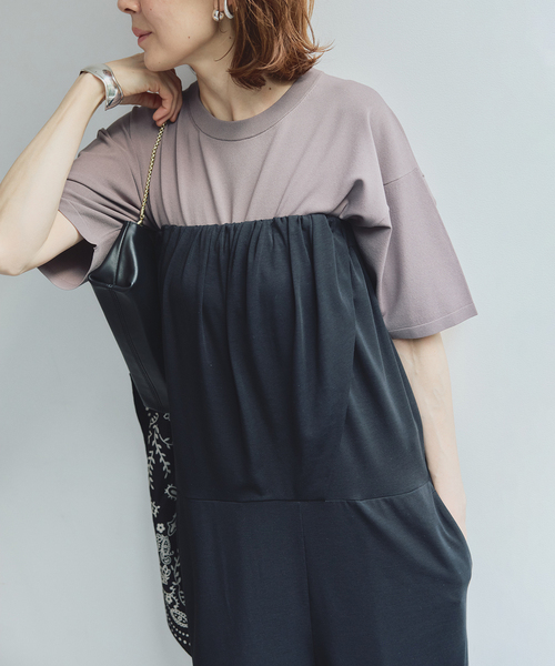 VERMEIL par iena(ヴェルメイユパーイエナ)の「ニットTシャツ(ニット/セーター・レディース・チャコールグレー/ホワイト/レッド/ネイビー・FREE)」の1枚目の写真