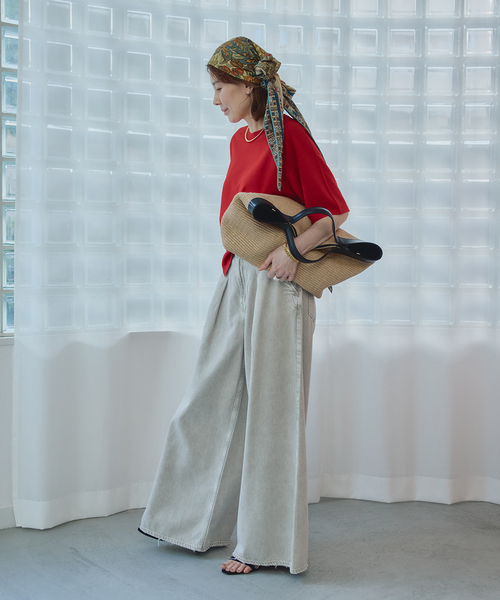 VERMEIL par iena(ヴェルメイユパーイエナ)の「ニットTシャツ(ニット/セーター・レディース・チャコールグレー/ホワイト/レッド/ネイビー・FREE)」の21枚目の写真