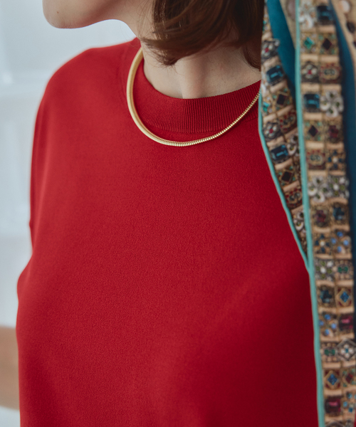 VERMEIL par iena(ヴェルメイユパーイエナ)の「ニットTシャツ(ニット/セーター・レディース・チャコールグレー/ホワイト/レッド/ネイビー・FREE)」の19枚目の写真