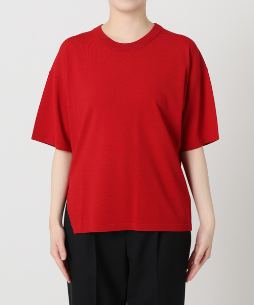 VERMEIL par iena(ヴェルメイユパーイエナ)の「ニットTシャツ(ニット/セーター・レディース・チャコールグレー/ホワイト/レッド/ネイビー・FREE)」の6枚目の写真