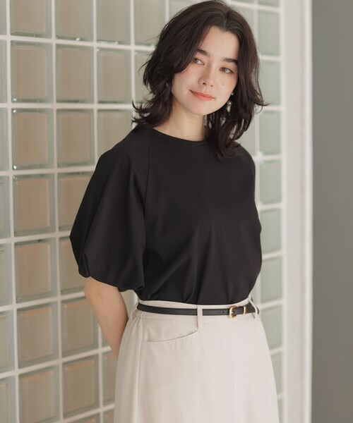 組曲 S(クミキョク チイサイサイズ)の「プレーティング天竺 バルーンスリーブカットソー(Tシャツ/カットソー・レディース・ホワイト系/ライトグレー系/ブラック系・S2)」の18枚目の写真