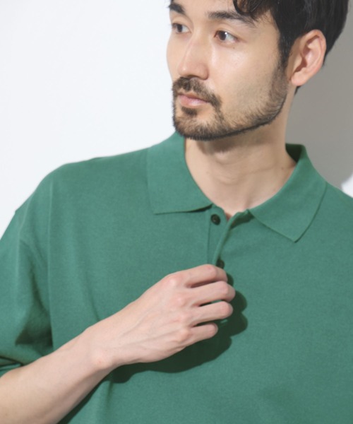 URBAN COLLECTION(アーバンコレクション)の「URBAN COLECTION オーバーサイズ ハイゲージ ニットポロシャツ(ニット/セーター・メンズ・ブラック/グリーン/ホワイト・XL/L/M/S)」の12枚目の写真