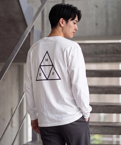HUF(ハフ)の「【T18】【HUF/ハフ】ESSENTIAL TT L/S TEE(Tシャツ/カットソー・メンズ・ホワイト/ブラック・LARGE/X-LARGE/MEDIUM)」の1枚目の写真
