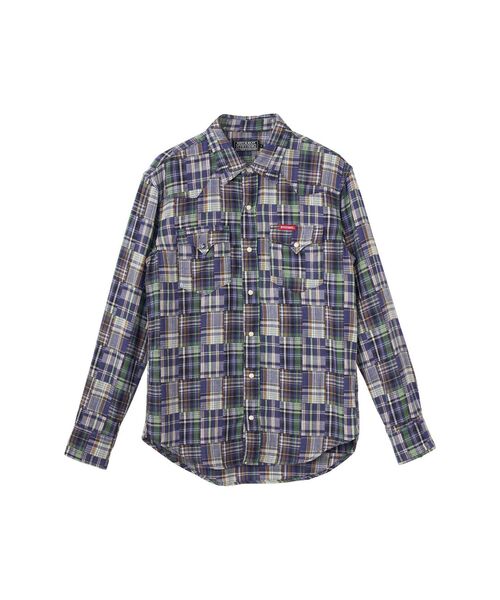 HYSTERIC GLAMOUR（ヒステリックグラマー）の「ダブルガーゼチェックウエスタンシャツ（シャツ/ブラウス・メンズ・グリーン系その他/レッド系その他・X-LARGE/LARGE/MEDIUM/SMALL）」の2枚目の写真