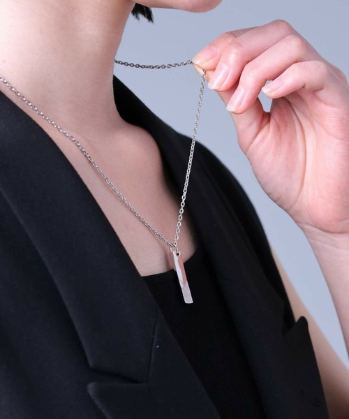 LION HEART(ライオンハート)の「【LION HEART】“SAND”ワイドプレートネックレス/サージカルステンレス316L(金属アレルギー対応)IT(ネックレス・メンズ・シルバー・FREE)」の1枚目の写真