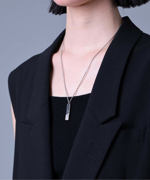 LION HEART(ライオンハート)の「【LION HEART】“SAND”ワイドプレートネックレス/サージカルステンレス316L(金属アレルギー対応)IT(ネックレス・メンズ・シルバー・FREE)」の3枚目の写真